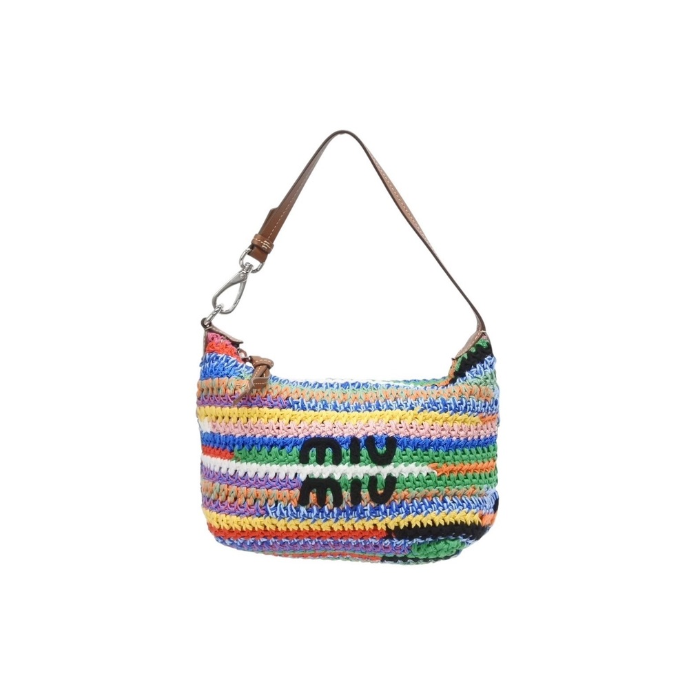 Miu Miu Miu Crochet Pouch Multicolor Leather - Picture 1 of 10